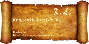 Krajcsik Lucián névjegykártya